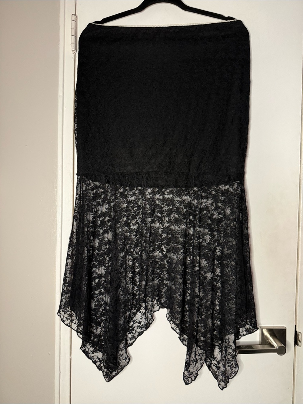 One Clothing Los Angeles Black Lace Handkerchief Hem Skirt XL